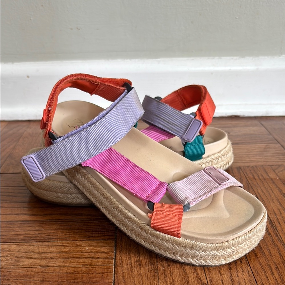 Zara Kids Colorful Strappy Sandals with Espadrille Sole